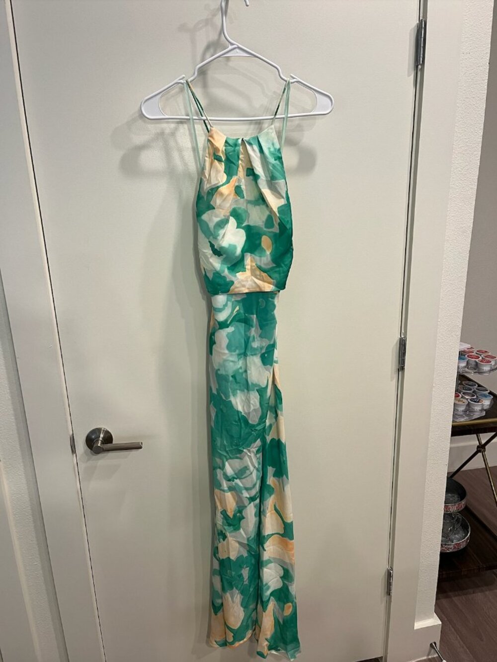Saints and Secrets Green and Yellow Floral maxi Dress